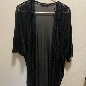 Black silk kimono